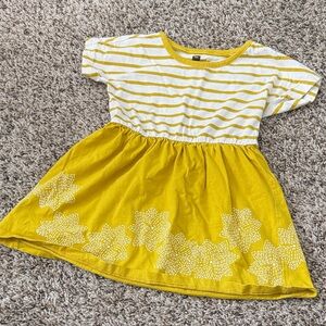 Tea Collection Yellow and White Striped Dress
